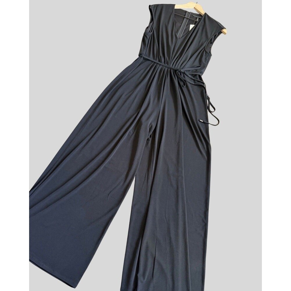 White House Black Market Black Jumpsuit-Size 4- Satin Jumper